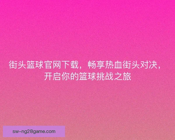 街头篮球官网下载，畅享热血街头对决，开启你的篮球挑战之旅